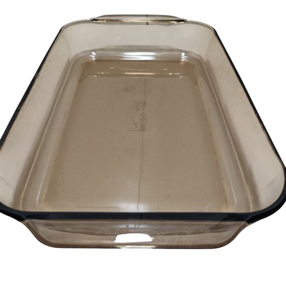 Pyrex Vision Amber Brown Rectangle Baking Pan #233-R Corning 3qt 13x9x2" scuffs - Picture 2 of 9